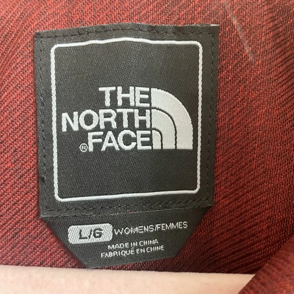 North Face Burgundy Boulevard Jacket Faux Fur Removeable Collar Hidden Zipper - Picture 8 of 13